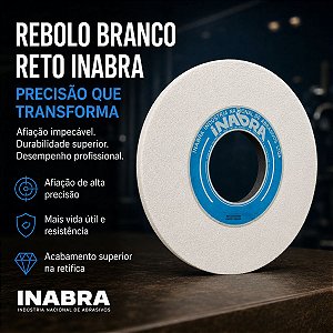 Rebolo Branco Reto Afiação Retífica 355,6 x 25,4 x 127 mm
