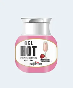 Gel Aromatizante (Morango com Champanhe 35ml). Hot Flowers