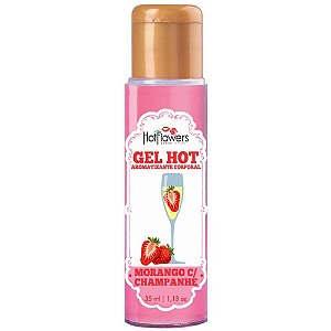 Gel Aromatizante (Morango com Champanhe 35ml). Hot Flowers