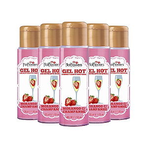 Gel Aromatizante (Morango com Champanhe 35ml)- kt c/10 und. Hot Flowers