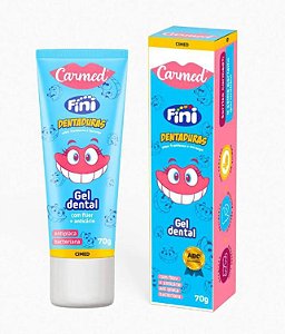 Gel Dental Carmed Fini Dentaduras (70g) - Sabor Framboesa e Morango