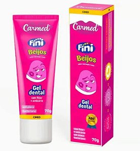 Gel Dental Carmed Fini Beijos Sabor Morango e Nata (70g)