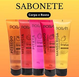 Sabonete Líquido Porán - Linha Bem Me Quero Frutas Limpeza Suave para Corpo e Rosto - 145g