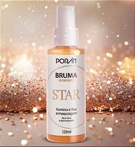 Bruma Glow Ouro Star Porán ✨ Ilumina, Fixa e Hidrata - 120ml de Puro Brilho