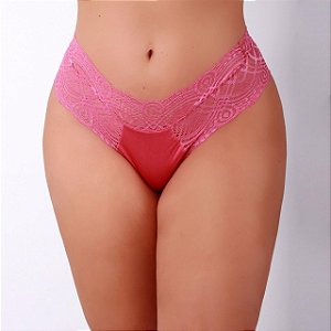 Calcinha em Poliamida Fio Duplo Com Renda Conforto