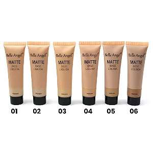BASE LÍQUIDA MATTE BELLE ANGEL 30ml 5 TONS DE PELE