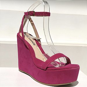Plataforma Delicada Salto Alto Tiras Finas Pink