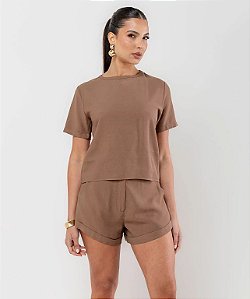 Conjunto Blusa e Short Linho Nobre Cores