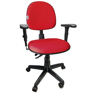 Cadeira Giratória Executiva Ergonômica Com Regulagem Back System NR17 Para Escritório JS Vermelha