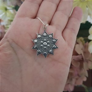 Pingente de Prata Mandala Sol
