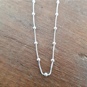 Corrente de Prata com Bolinhas