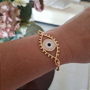 Bracelete Olho Grego Banhado