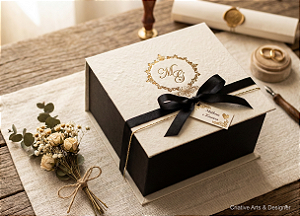 Caixa Convite para Padrinhos com Espaço para Copos Personalizados