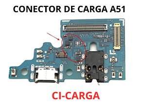 PLACA CONECTOR DE CARGA A51 DOCK A515F COM MICROFONE E CI DE CARGA RAPIDA