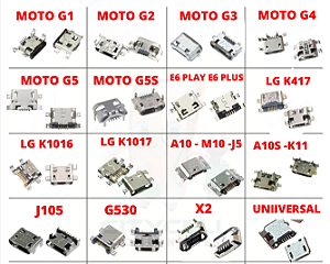 KIT 100 CONECTOR DE CARGA V8 SORTIDOS