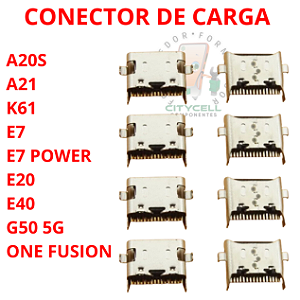 KIT 10 PEÇAS CONECTOR DE CARGA TIPO C A21 A20S LG K41S K61S MOTO E7 E7 POWER