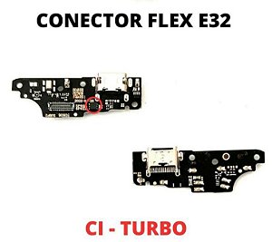 PLACA CONECTOR DE CARGA MOTO E32 COM MICROFONE CI DE CARGA