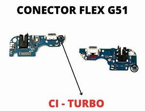 PLACA CONECTOR DE CARGA MOTO G51 COM MICROFONE CI DE CARGA