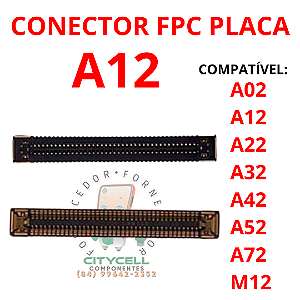 CONECTOR FPC PLACA MÃE DISPLAY A12 A02 A22 A23 A32 A42 A52 A72 M12 A13 A33 78 pinos