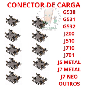 CONECTOR DE CARGA G530 / G531 / G532 G355 G530 G531 G532 J200 J510 J710 J701 J5 METAL J7 METAL J2 PRIME J7 NEO