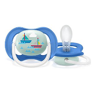 Chupeta Ultra Air Unitaria Barcos 6-18 Meses Menino Avent
