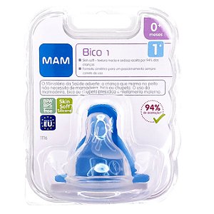 Bico Mamadeira Nº 1 Mam 0+ mêses Ortodôntico Fluxo Lento