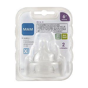 2un Bicos Mamadeira Nº X Mam 6+ meses Ortodôntico Fluxo Extra Rápido