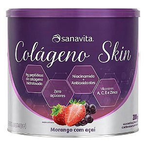 Colágeno Skin Sanavita Morango com Açaí 200g