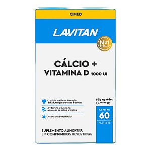 Lavitan Cálcio + Vitamina D 1.000 UI com 60 comprimidos
