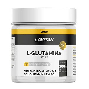 Glutamina L Em Pó Lavitan - Cimed 300g Sem Sabor