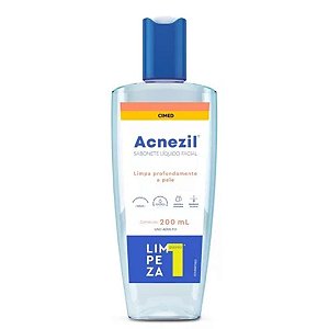 Sabonete Líquido Facial Acnezil 200 ml Cimed P/ Pele Oleosa