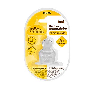 Bico Mamadeira João e Maria Tam 3 Fluxo Rápido 6+ Cimed