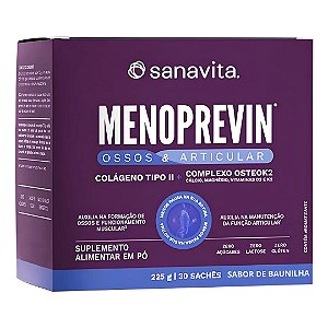 Colágeno Tipo 2 Sanavita Menoprevin 30 Sachês Sabor Baunilha