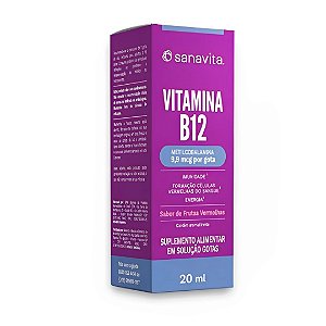 Vitamina B12 Metilcobalamina Sanavita Frutas Vermelhas 20ml