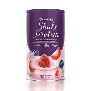 Sanavita Shake Protein Morango e BlueBerry 450g