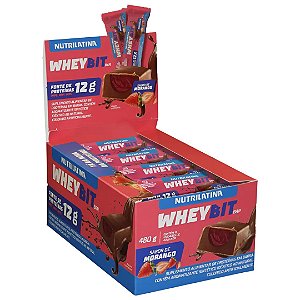 Barra de Proteína Sabor Morango 40g Nutrilatina 12 Unidades