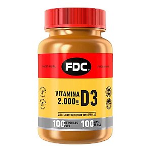 FDC Vitamina D3 2000ui 100 Cap IMPORTADO USA
