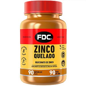 FDC Zinco Quelado 10mg 90 Cap IMPORTADO USA