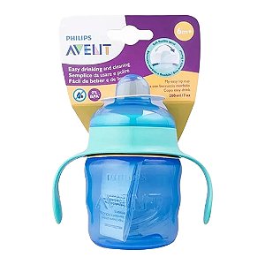 Copo De Transição Bico Silicone Azul 6m+ 200ml Philips Avent
