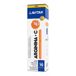 Suplemento Arginina + C  Sabor Laranja 10 Comp Efervescentes