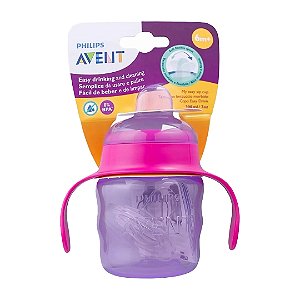 Copo De Transição Bico Silicone Rosa 6m+ 200ml Philips Avent