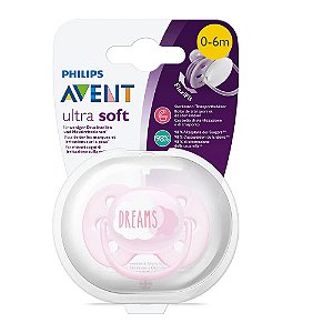 Chupeta Ultra Soft Sonhos Menina 0-6 Meses Avent