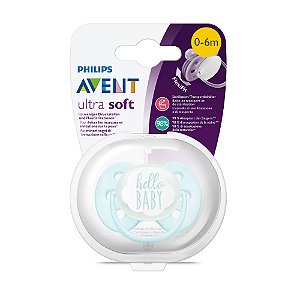 Chupeta Ultra Soft Unitaria Hello Baby 0-6 Meses Avent