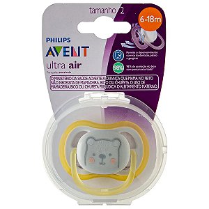 Chupeta Ultra Air Urso 6-18 Meses Avent