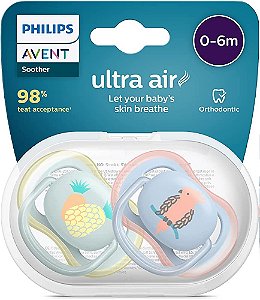 Chupeta Ultra Air Dupla Decorada 0-6 Meses Avent