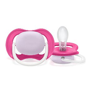 Chupeta Ultra Air Unitaria Lisa 6-18 Meses Menina Avent