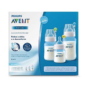 Kit Avent Classic Mamadeira 125 / 260 / 330ml Azul
