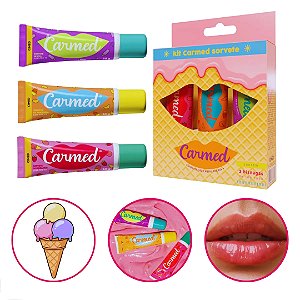 Kit Carmed Sorvete Verao De Tangerina Morango & Uva