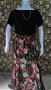 Saia longa estampada.