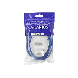 Cabo De Rede 1.5m Ethernet Rj45 Macho 1,5 Metros Azul